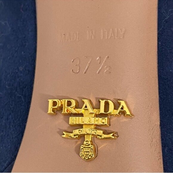 Prada Women's Blue Suede Ruched Designer Luxury Ankle Boots EU 37.5 - Picture 11 of 13